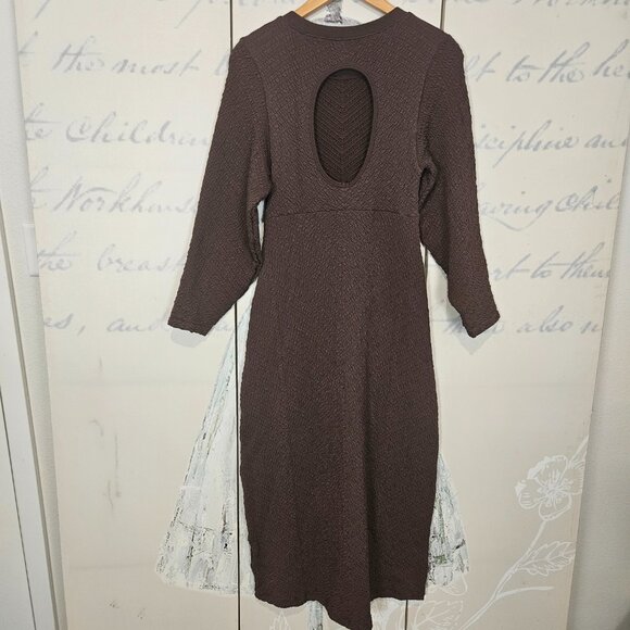 NWT Free People Gabby Seamless Midi Dress Size M/L Coconut Shell $198 - Picture 3 of 9